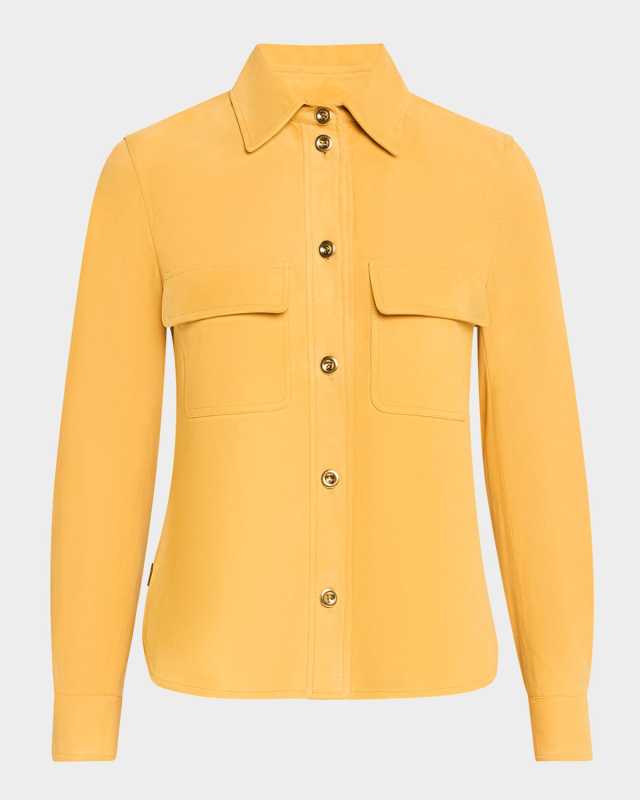 Yannis Suede Button-Down Shirt